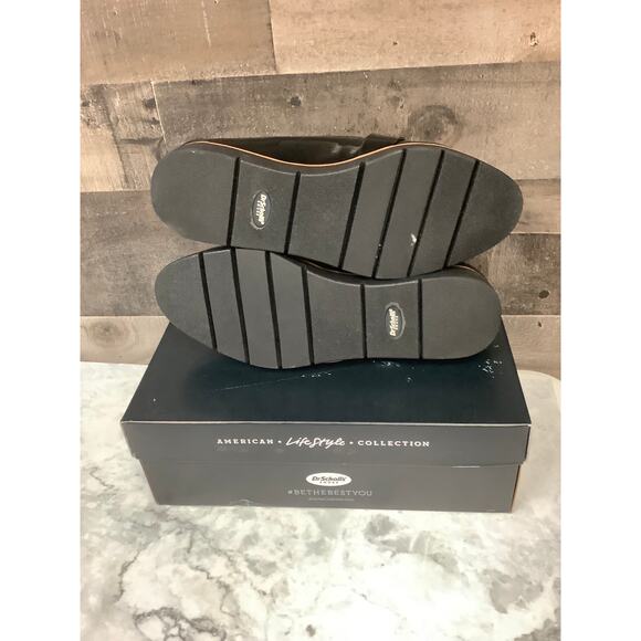 Dr. Scholl's Womens 7W Black Patent Webster Platform Loafer Shoes Slip On LB7-11 - Picture 11 of 13